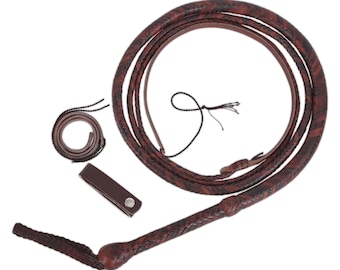 Handgefertigte Bullwhip aus Rindleder, Indiana Jones Style