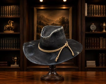 Handgemachter Leder Zylinder Inspiriert von Arthur Morgan Cowboy Hut Männer