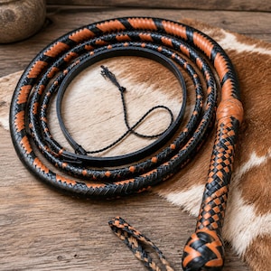 16 Plaits Handmade Cowhide Leather Bullwhip Indy Jones Style