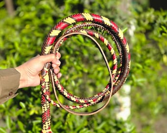 Handgefertigte Bullwhip aus Rindleder, Indiana Jones Style