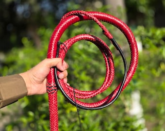 Handgefertigte Bullwhip aus Rindsleder in Indiana Jones Style 1,50 - 4,5m