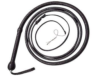 Handgefertigte Rindleder Bullwhip Indiana Jones Style 1,5m bis 4,5m