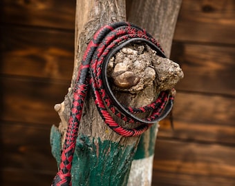 Handgefertigte Bullwhip aus Rindleder, Indiana Jones Style