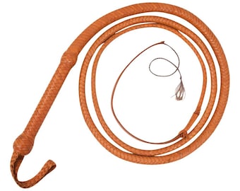 Handgefertigte Bullwhip aus Rindsleder in Indiana Jones Style 1,50 - 4,5m