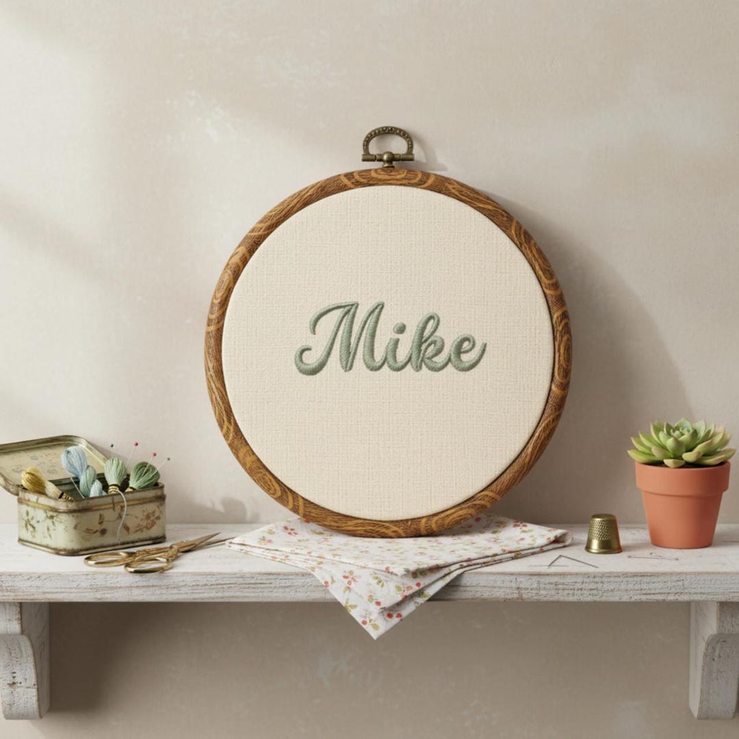 Custom Name Hoop Art, Floral Embroidery Nursery Decor, Personalized ...
