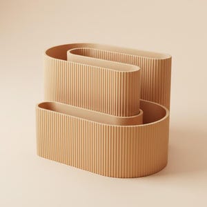 Organizador de escritorio modular / Almacenamiento minimalista ondulado / Decoración de escritorio escandinava