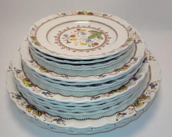 Antique Copeland Spode "Cowslip" Wicker S713  Individual Replacement Plates  Brown Mark Circa 1889 - MINT Condition  Rare English Fine Stone