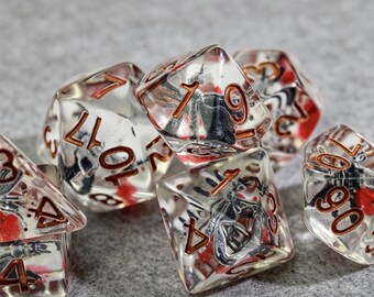 Gothic Mosquito Resin Dice Set, Handmade Sharp Edge DnD Dice, RPG, Dungeons and Dragons, D&D Gifts, Gamer Gift, Horror TTRPG Accessories