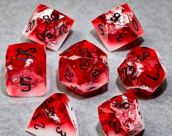 Blood Hunter Character DND Dice, Premium Sharp Edge Polyhedral Dice, Spooky Gothic Unique Gift for Dungeon Masters & Dice Hobbyists