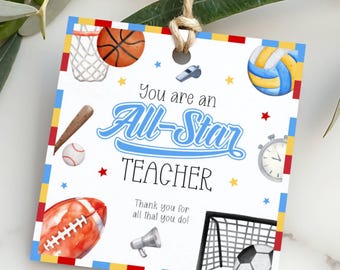 Etiqueta de regalo imprimible de agradecimiento para profesores de educación física. Agradecimientos especiales a entrenadores de gimnasia. Profesores de educación física.