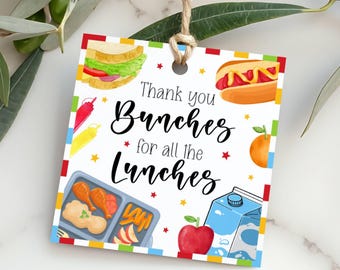 Etiqueta de agradecimiento para el personal de la cafetería / Imprimible "Muchas gracias" para la cocinera / Regalo escolar