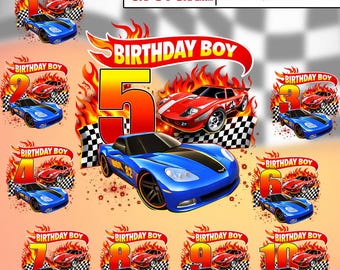 Race Car Birthday PNG | Birthday Boy Shirt Design | Racing Car Sublimation | Flame Car Clipart | Boys Birthday Transfer | Fast One Tee