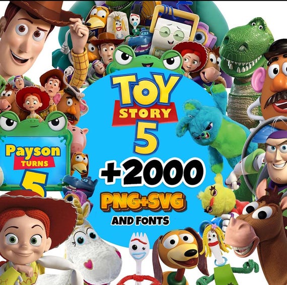 2000+ New Toy Story 5 PNG Bundle, 3D Woody Buzz Lightyear Clipart, Jessie PNG,Alphabet, Toy Story Birthday Shirt Design, Toy Story Clipart