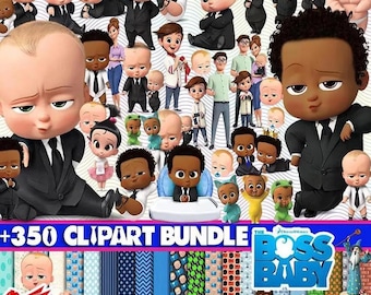 Boss Baby PNG Bundle | Suit and Tie Baby Sublimation | Boss Baby Birthday Invitation Png | Birthday Party Decor, cake topper