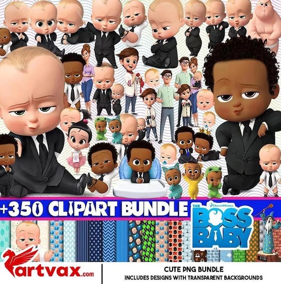 Boss Baby PNG Bundle | Suit and Tie Baby Sublimation | Boss Baby Birthday Invitation Png | Birthday Party Decor, cake topper