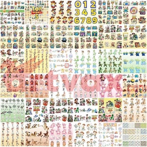 May include: A large collection of Toy Story character stickers featuring Woody, Buzz Lightyear, Jessie, Rex, the Aliens, and Lotso. The sheet includes various poses, group scenes, numbers zero through nine, and the Toy Story 5 logo text.