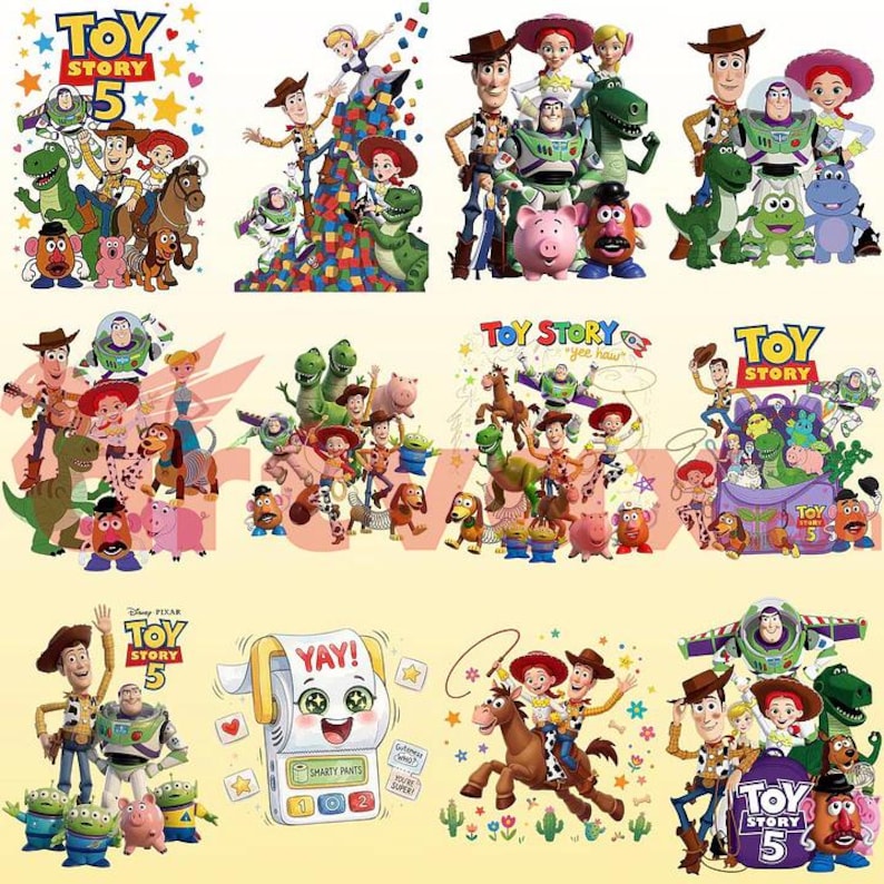 2000+ New Toy Story 5 PNG Bundle, 3D Woody Buzz Lightyear Clipart, Jessie PNG,Alphabet, Toy Story Birthday Shirt Design, Toy Story Clipart image 8
