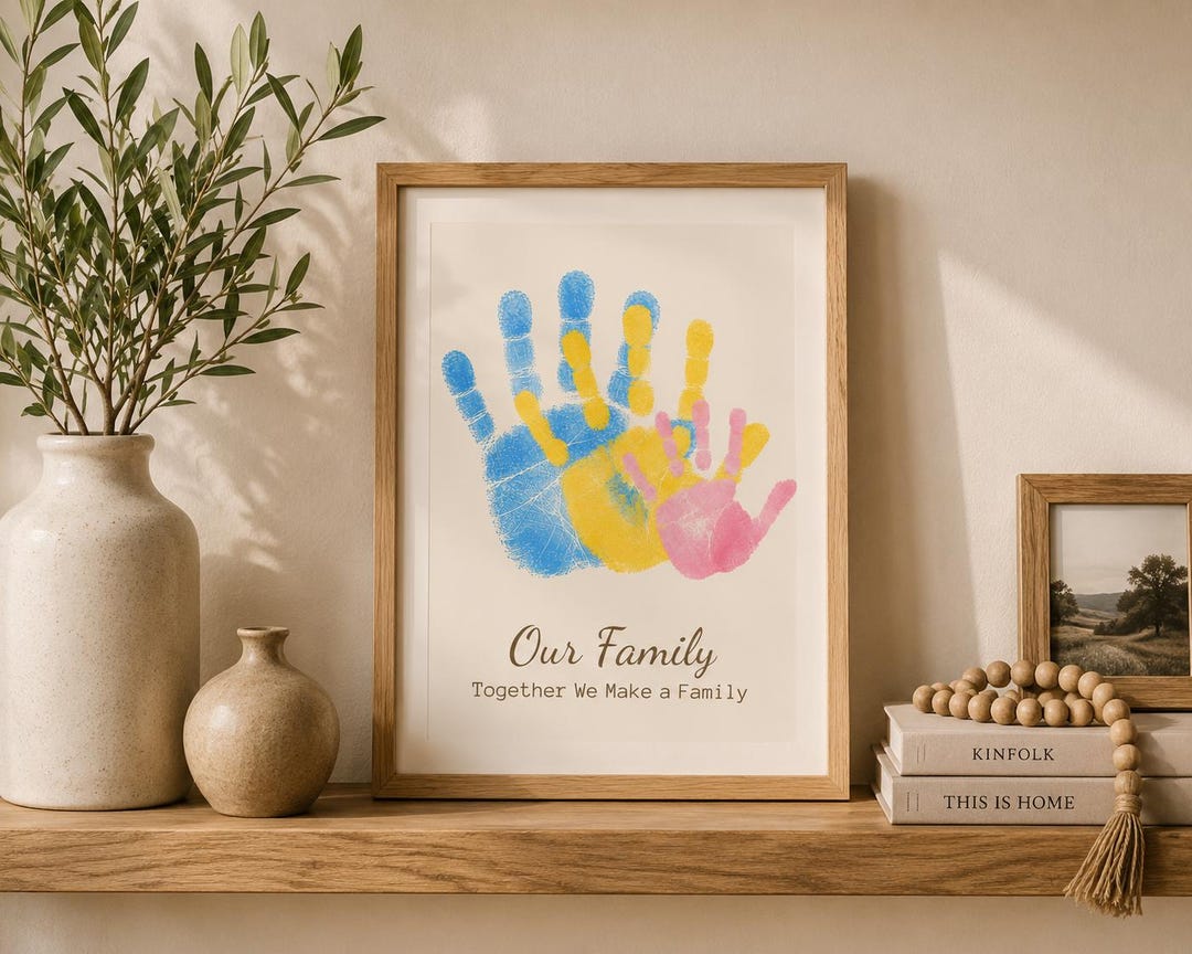 Personalized Family Handprint Art, Custom Family Name Poster, Handprint ...