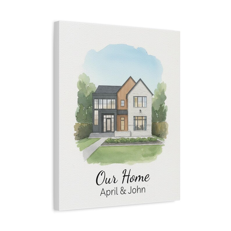 Custom House Portrait Watercolor, Personalized Home Painting From Photo ...