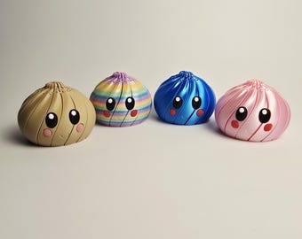 Cute Bao Bun Fidget Toy | 3D Printed Articulated Dumpling Stress Relief | Kawaii Desk Toy, Sensory Fidget for Adults & Kids, Foodie Gift