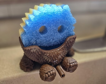 Bigfoot Scrub Daddy Holder with Drain | Funny Sponge Holder | Kitchen Sink Organizer | Sasquatch Soap Sponge Caddy