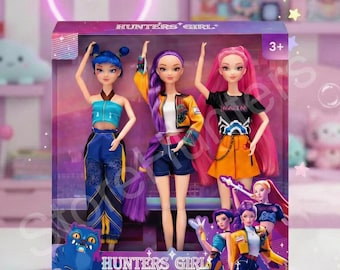 Set de 3 muñecas K-Pop Demon Hunter: Rumi, Mira y Zoey. Muñecas coleccionables de estilo anime, regalo para niños, fans del Kpop y coleccionistas.