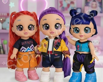 Zestaw lalek K-Pop Demon Hunter w stylu anime, figurki kolekcjonerskie Rumi Mira Zoey, prezent urodzinowy dla fanów K-Popu