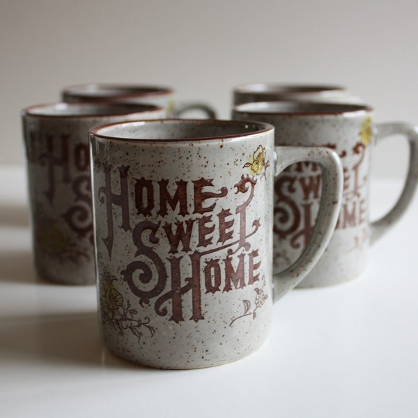 Vintage Home Sweet Home Mugs-Set of Five