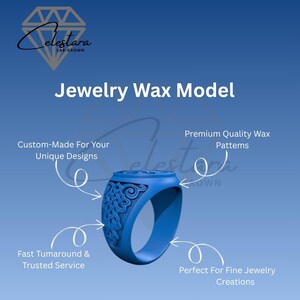Jewelry Wax Model for Any Design | 3D Printed Wax Model for Rings, | Custom Ring, Pendant, or Bracelet Wax | Design Approval Sample
