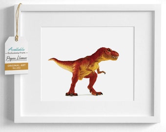 Tyrannosaurus Rex Dinosaur Nursery Art,  children's unframed print -  T-Rex Toddler Baby Room Artwork