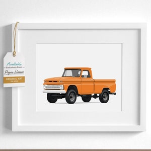 Vintage Truck art print - GMC Pickup, pick your colors  -  modern kids transportation wall art for boys
