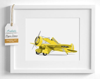 Vintage airplane art print - Peashooter - pick your color - Boys room airplane nursery wall art