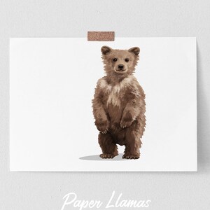 Baby Bear art PRINTABLE- woodland bear cub nursery art  - instant digital download horizontal format - forest animal baby boy room