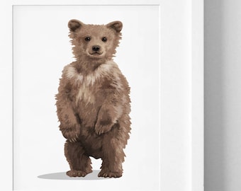 Bear Cub Drawing Etsy