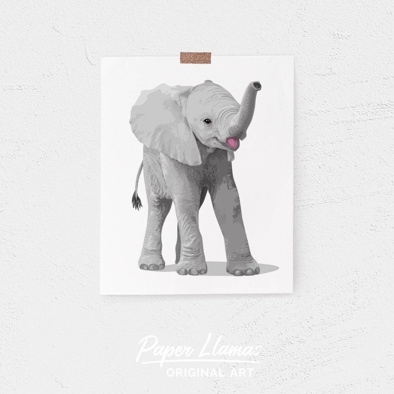 Baby Elephant Printable Art Toddler Nursery Artwork Jungle | Etsy