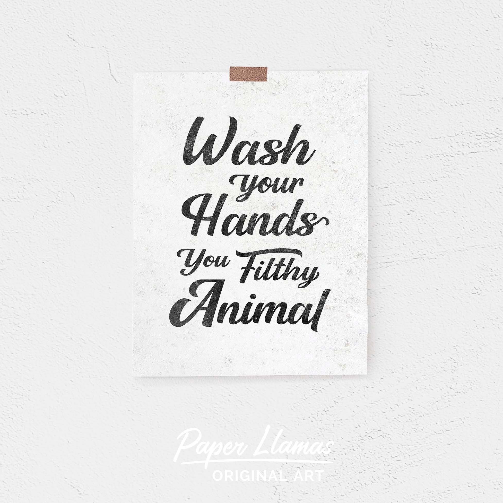 Bathroom Wall Decor PRINTABLE Bath Art Wash Your Hands You - Etsy