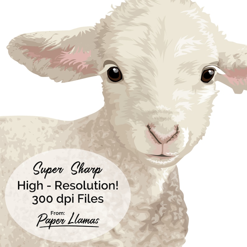 Baby Lamb Art PRINTABLE Lamb Nursery Artwork Baby Farm Etsy