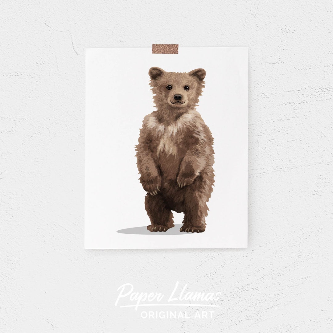 Baby Bear Art PRINTABLE- Woodland Bear Cub Nursery Art - Instant ...