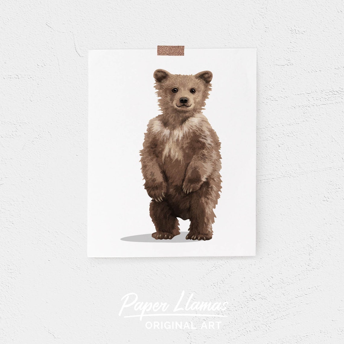 Baby Bear art PRINTABLE woodland bear cub nursery art | Etsy