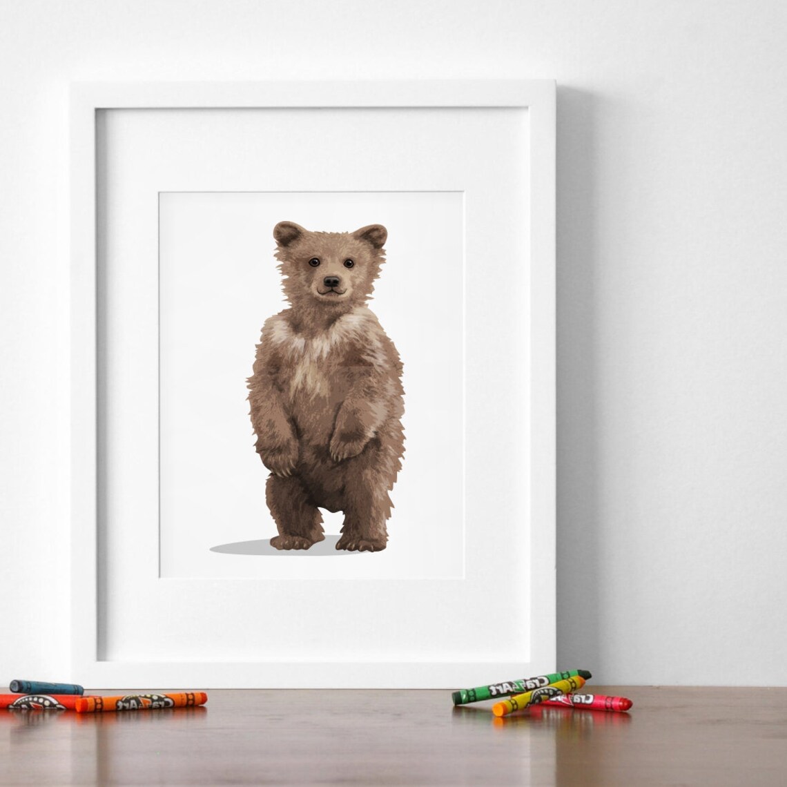 Baby Bear art PRINTABLE woodland bear cub nursery art | Etsy