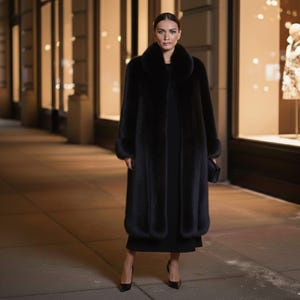 Long Black Mink Coat - Etsy Canada