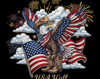 Patriotic Eagle PNG, American Flag Bald Eagle Design, USA Independence Shirt Sublimation, Fourth of July Digital Download