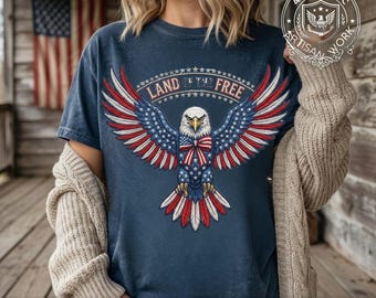 USA Eagle Embroidery PNG, Vintage Patriotic Bald Eagle Design, American Flag Shirt Sublimation, Fourth of July Digital Download