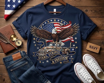 Patriotic Eagle PNG, Stars Stripes and Freedom Design, American Flag Bald Eagle Sublimation, Fourth of July USA Digital Download