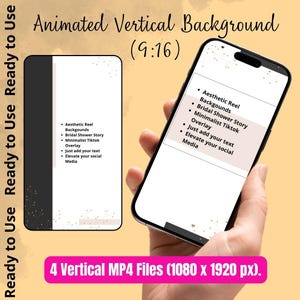 Animated Vertical Background Pack | 4 Elegant Video Assets for Weddings & Birthdays | 9:16 MP4 Motion Graphics for Reels, TikTok Stories