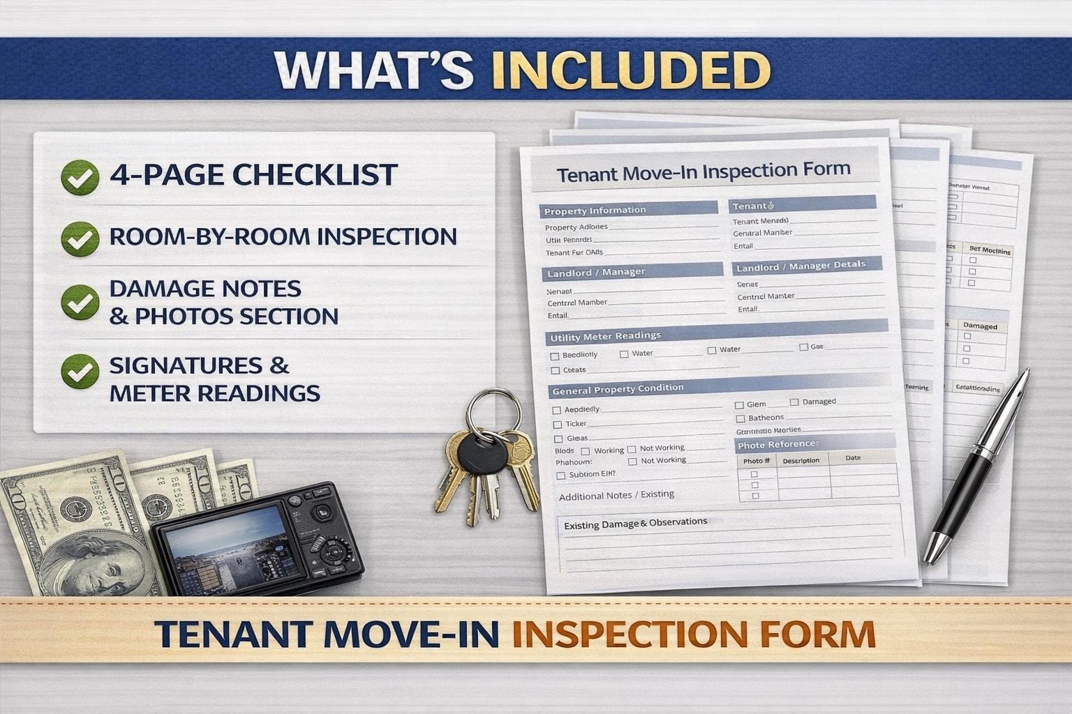 Tenant Move-in Inspection Checklist Template | Rental Property ...