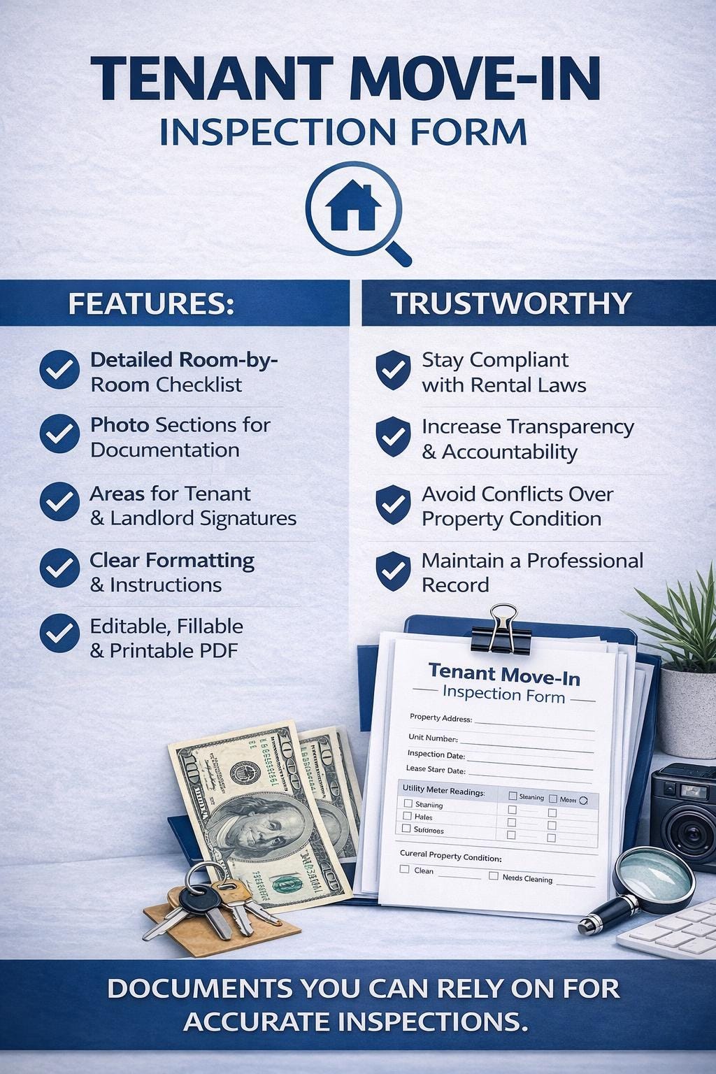 Tenant Move-in Inspection Checklist Template | Rental Property ...