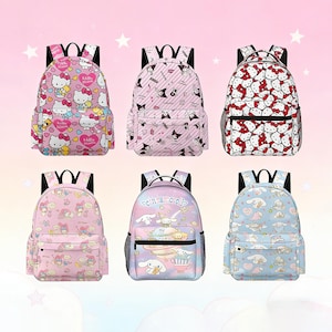 Hello Kitty Backpack Kuromi Backpack Cinnamoroll Backpack Melody Backpack for Girls, Boys, Adults, Toddler Backpack