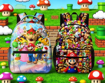 Super Mario Retro Gaming Backpack: 15.6 Inch Laptop Travel Bag