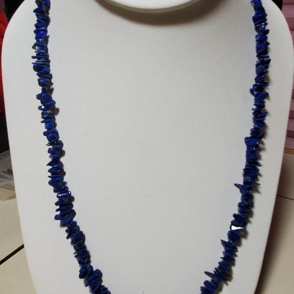 Lapis Lazuli Gemstone Chip Endless Strand Necklace